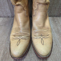 Pointy Toe Tall Western Boots, Inserts *xc/vgc, clean, mnr faded, rubs, stains & scuffs
