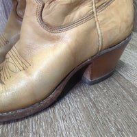 Pointy Toe Tall Western Boots, Inserts *xc/vgc, clean, mnr faded, rubs, stains & scuffs
