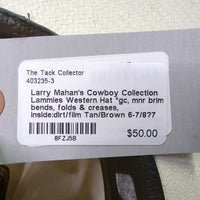 Lammles Western Hat *gc, mnr brim bends, folds & creases, inside:dirt/film
