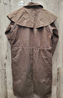 Long Hvy Cotton Lt Oilskin Duster - Slicker *xc/like new, waterproof, older?
