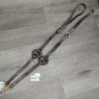 Pr Donut Leather Side Reins *gc/fair, older, dirty, dry, rubs, xholes, creases, older
