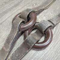 Pr Donut Leather Side Reins *gc/fair, older, dirty, dry, rubs, xholes, creases, older
