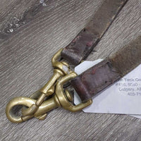 Pr Donut Leather Side Reins *gc/fair, older, dirty, dry, rubs, xholes, creases, older
