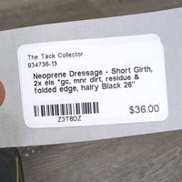 Neoprene Dressage - Short Girth, 2x els *gc, mnr dirt, residue & folded edge, hairy
