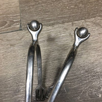 Pr Roller Ball Spurs *vgc, clean, rubs, scratches, scuffs, widened
