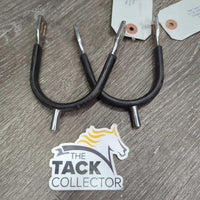 Pr Hvy Thick POW Spurs, rubber guards *gc, rubs, dirt, rust, scrapes
