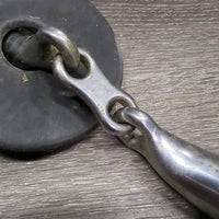 Thick Hollow Mouth 2 Ring Universal French Link Bit, flat center bar, 2 rubber bit guards *gc, v.dirty, scuffs
