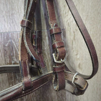 Rsd Padded Bridle, Bling, Buckles *gc, NO Flash, rubs, v.scraped, dry, stiff, stains, scratches, dirt, faded, add on browband
