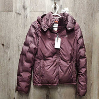 Winter Puffy Jacket, Zipper, zip off hood *gc/fair, torn inside arms, v.clumpy arms & bottom, sm holes