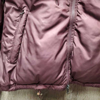 Winter Puffy Jacket, Zipper, zip off hood *gc/fair, torn inside arms, v.clumpy arms & bottom, sm holes