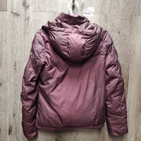 Winter Puffy Jacket, Zipper, zip off hood *gc/fair, torn inside arms, v.clumpy arms & bottom, sm holes
