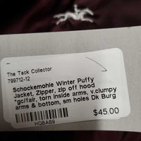 Winter Puffy Jacket, Zipper, zip off hood *gc/fair, torn inside arms, v.clumpy arms & bottom, sm holes
