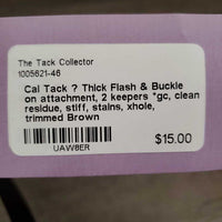 Thick Flash & Buckle on attachment, 2 keepers *gc, clean, residue, stiff, stains, xhole, trimmed