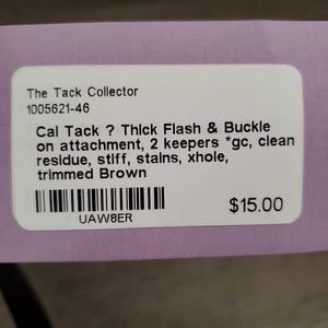 Thick Flash & Buckle on attachment, 2 keepers *gc, clean, residue, stiff, stains, xhole, trimmed