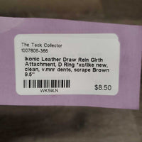 Leather Draw Rein Girth Attachment, D Ring *xc/like new, clean, v.mnr dents, scrape
