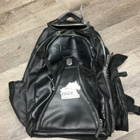 Leather-Nylon Groom "Icon" Backpack *xc/vgc, clean, faded seams, mnr dirt, hair, rubs, threads, logo scuffs