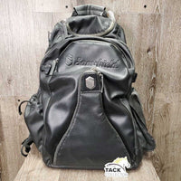 Leather-Nylon Groom "Icon" Backpack *xc/vgc, clean, faded seams, mnr dirt, hair, rubs, threads, logo scuffs
