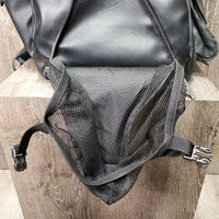 Leather-Nylon Groom "Icon" Backpack *xc/vgc, clean, faded seams, mnr dirt, hair, rubs, threads, logo scuffs
