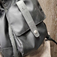 Leather-Nylon Groom "Icon" Backpack *xc/vgc, clean, faded seams, mnr dirt, hair, rubs, threads, logo scuffs
