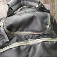 Leather-Nylon Groom "Icon" Backpack *xc/vgc, clean, faded seams, mnr dirt, hair, rubs, threads, logo scuffs
