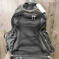 Leather-Nylon Groom "Icon" Backpack *xc/vgc, clean, faded seams, mnr dirt, hair, rubs, threads, logo scuffs
