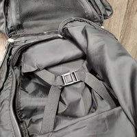 Leather-Nylon Groom "Icon" Backpack *xc/vgc, clean, faded seams, mnr dirt, hair, rubs, threads, logo scuffs
