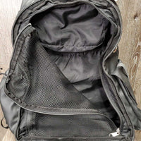 Leather-Nylon Groom "Icon" Backpack *xc/vgc, clean, faded seams, mnr dirt, hair, rubs, threads, logo scuffs
