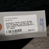 Velvet Jumper Saddle Pad, 2x piping *vgc mnr hair, dirt, rubs, stains?
