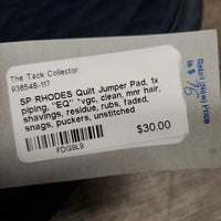 Quilt Jumper Pad, 1x piping, "EQ" *vgc, clean, mnr hair, shavings, residue, rubs, faded, snags, puckers, unstitched
