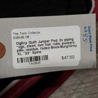 Quilt Jumper Pad, 2x piping *vgc, clean, mnr hair, rubs, puckers, pills, residue, faded
