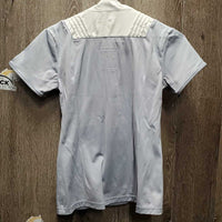 SS Show Shirt, 1/2 Zip Up, snap collar *vgc, mnr seam puckers, pills, rubs & snags