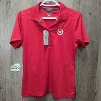 SS Polo Shirt, 1/4 Button Up, tags "Equine Canada" *vgc, v.mnr stains
