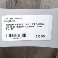 SS Polo Shirt, 1/4 Button Up, tags "Equine Canada" *new
