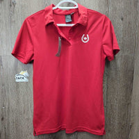 SS Polo Shirt, 1/4 Button up "Equine Canada" *gc, snag

