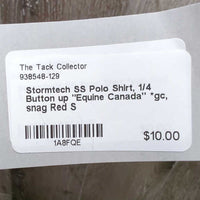 SS Polo Shirt, 1/4 Button up "Equine Canada" *gc, snag
