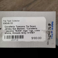 Tie Down Jersey Ear Bonnet, "Cavalleria Toscana TEAM" logo *vgc, v.mnr stains, threads