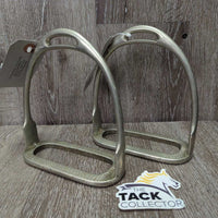 VINTAGE Stirrup Irons *gc, NO Grips, stains, clean, residue, rubs, scratches
