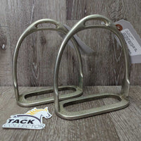 VINTAGE Stirrup Irons *gc, NO Grips, stains, clean, residue, rubs, scratches
