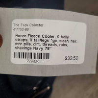 Fleece Cooler, 0 belly straps, 0 tail/legs *gc, clean, hair, mnr pills, dirt, threads, rubs, shavings
