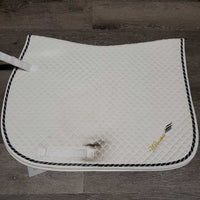 Quilt Jumper Saddle Pad, "Willowdale", 1x piping *gc, clean, stains, pills, mnr rubs, threads
