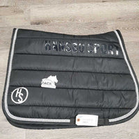 Non Slip Top Quilt Jumper Pad, 2x piping *vgc, clean, mnr rubs, hair, threads, faded, loose embroidery
