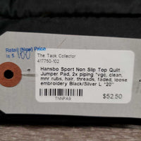 Non Slip Top Quilt Jumper Pad, 2x piping *vgc, clean, mnr rubs, hair, threads, faded, loose embroidery
