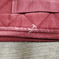 Quilt Jumper Pad, 1x piping *gc, rubs, holey edges, mnr stains, rubs, faded, puckers, pills, hair, threads, unstitched
