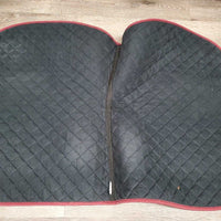 Quilt Jumper Pad, 1x piping *gc, rubs, holey edges, mnr stains, rubs, faded, puckers, pills, hair, threads, unstitched
