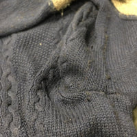 LS Crew Neck Cable Knit Merino Sweater *gc, rubs, pills, clumpy, long threads
