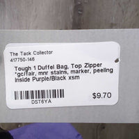 Duffel Bag, Top Zipper *gc/fair, mnr stains, marker, peeling inside
