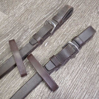 Narrow Pr Rubber Reins, Buckles *fair, faded, v.stiff, dry, faded, thin edges, threads, faded
