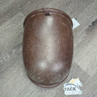 Plastic Bib, 3 Nylon Straps *gc/fair, dirty, scratches, missing 2 straps, rubs, scrapes

