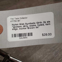 Nylon Web Synthetic Girth, 2x els *gcclean, dirty, stains, faded, torn edge, marker
