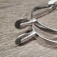 Pr Flat Smooth Rowel Spurs *gc, scratches, scuffs, film, stains?dirt
